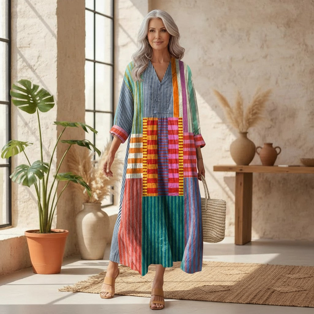 Chiara – Abito boho geometrico